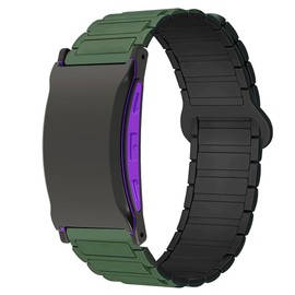 Lamshaw Compatible for Shock Clock 3 Bands, Magnetic Silicone Sport Strong Magnet Strap Watchband Compatible for Pavlok Shock Clock 3 (Green)