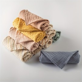 5 Pc. Baby Burp Cloths, wash Cloth-Moss Green, Pink, Tan, Sage Green, Dusty Mauve