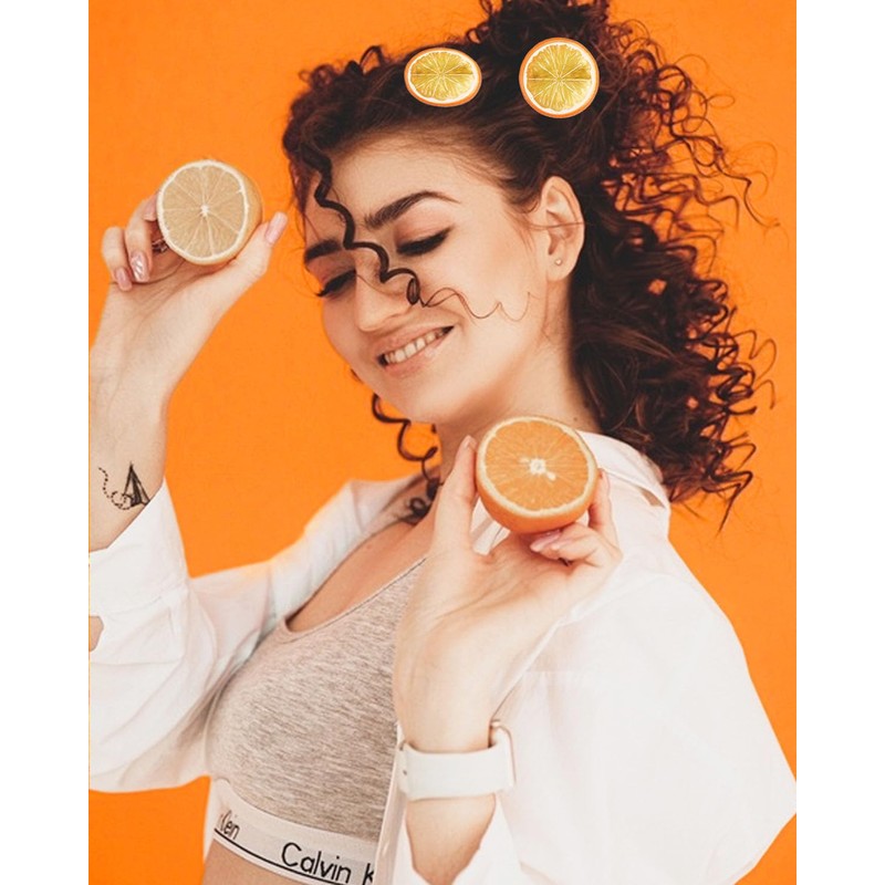 LEEQBCR Pack of 2 Orange Hair Clips + 1 Orange