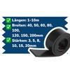 1200 mm x 40 mm x 3 mm rubber strips