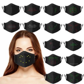 LED Voice Activated Face Cover Smart Face Cover Soft Comfortable 17 Changeable Voice Patterns Luminous Face Cover