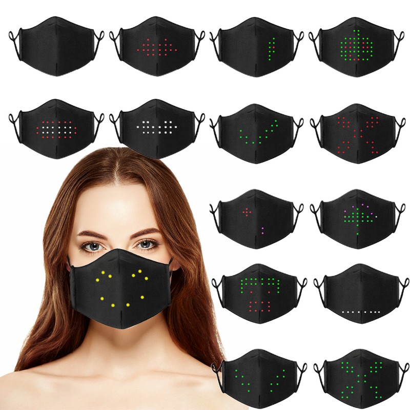 LED Voice Activated Face Cover Smart Face Cover Soft Comfortable