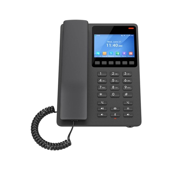 Grandstream GHP631W Desktop Hotel Phone, 3.5in Color LCD, PoE, Dual-Band