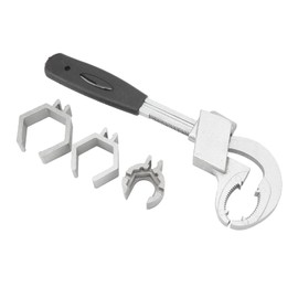 Llave Ajustable Llave de Fregadero Multifuncional Llave de Grifo de Apertura Grande de 80 Mm Llave de Baño Herramienta de Reparación de Plomería Aleación de Aluminio con