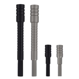 Congzikji Upgraded Multi-tool Bit Driver Extender, Add-on Accessories for Leatherman Multi-tools, and Flat Bit to 1/4" Hex Adapter (1 Set Black+ 1 Set Silver)