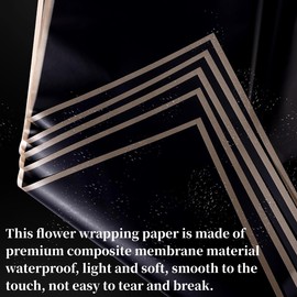 20 Sheets Decoration Wrapping Paper, Waterproof Florist Wrapping Paper, Use for Gift Wrapping, Flowers, Arts and Crafts, Bouquet Paper Gift Wrapping Paper (Black)