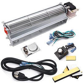 Hiorucet BK BKT GA3650T GA3650TB GA3700T GA3700TA Fireplace Blower Fan Kit for Desa Tech, FMI, Vanguard, Vexar, Comfort Flame, Astria Fireplace, With Magnetic Thermostat Switch.