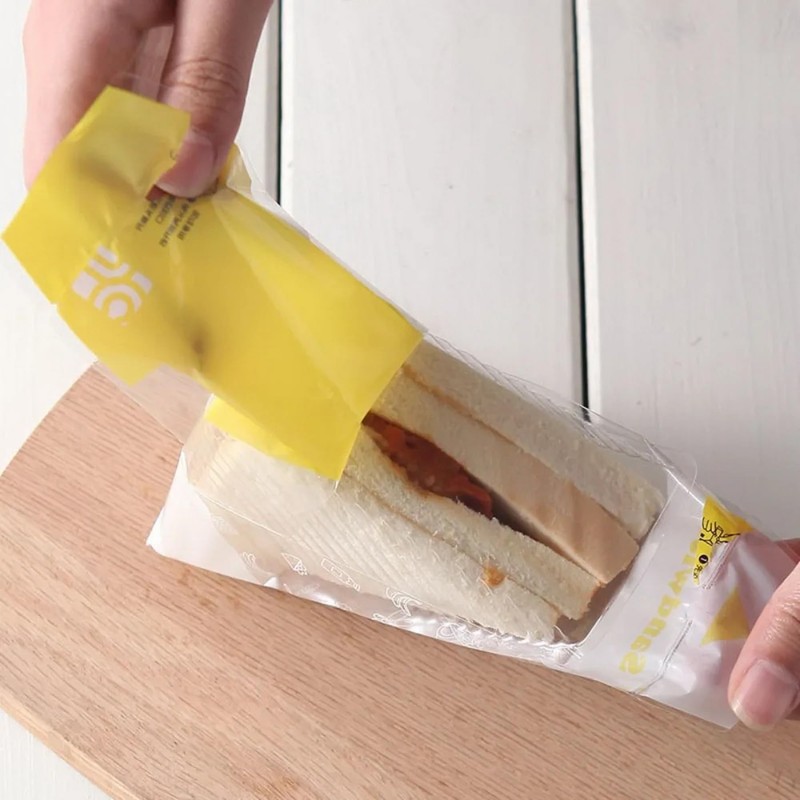 Triangular Bakery Packaging for Easy Tear Plastic Sandwich Bags (Clear)