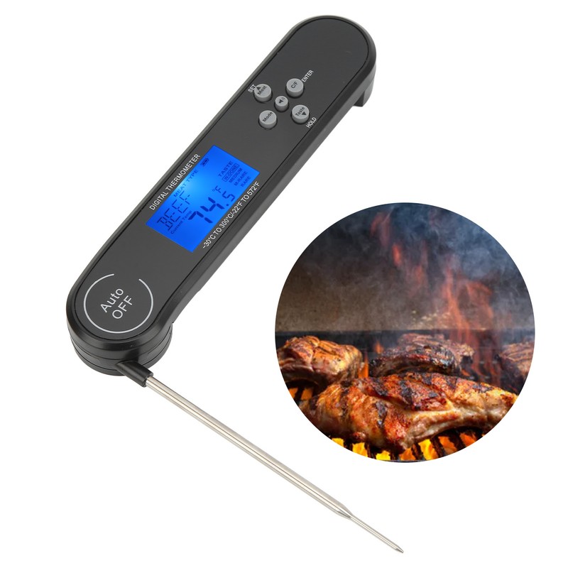 Digital Multifunction Food Thermometer Folding 180° Rotation Probe 22℉572℉ 30℃300℃