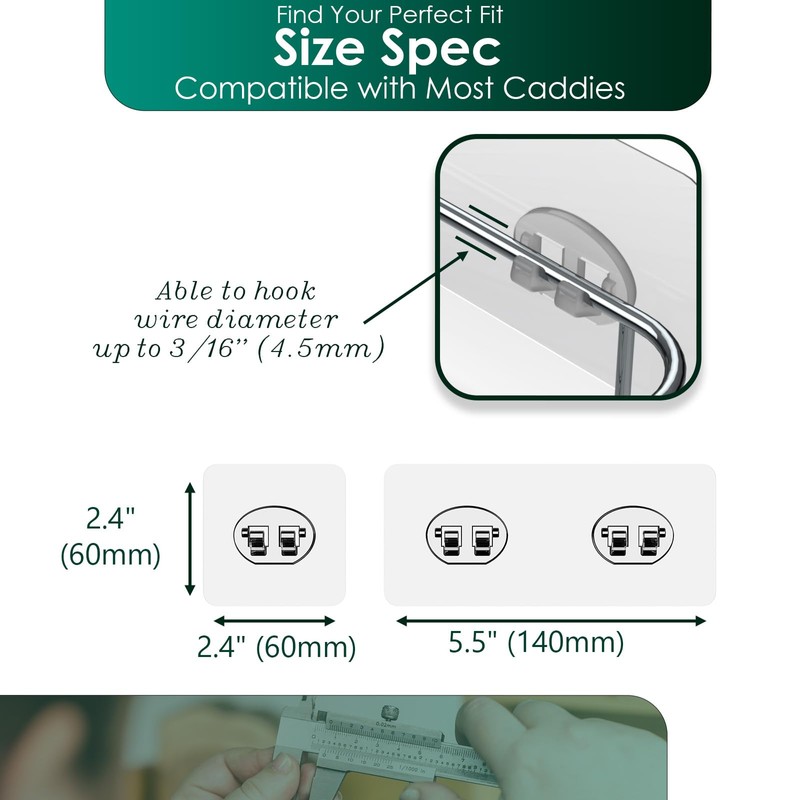 Jovware Adhesive Hooks for Shower Caddy, Bathroom Shelf Adhesive, Adhesive