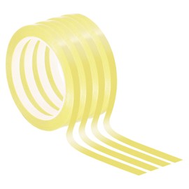 PATIKIL 5/16" Whiteboard Tape, 4 Pack Thin Dry Erase Tape for Graphic Chart Marking DIY Art, Light Yellow