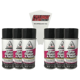 CYCLEMAX Six Pack compatible with Honda Pro Honda Spray Cleaner and Polish 08732-SCPSM Contains Six 4oz Cans and a Funnel