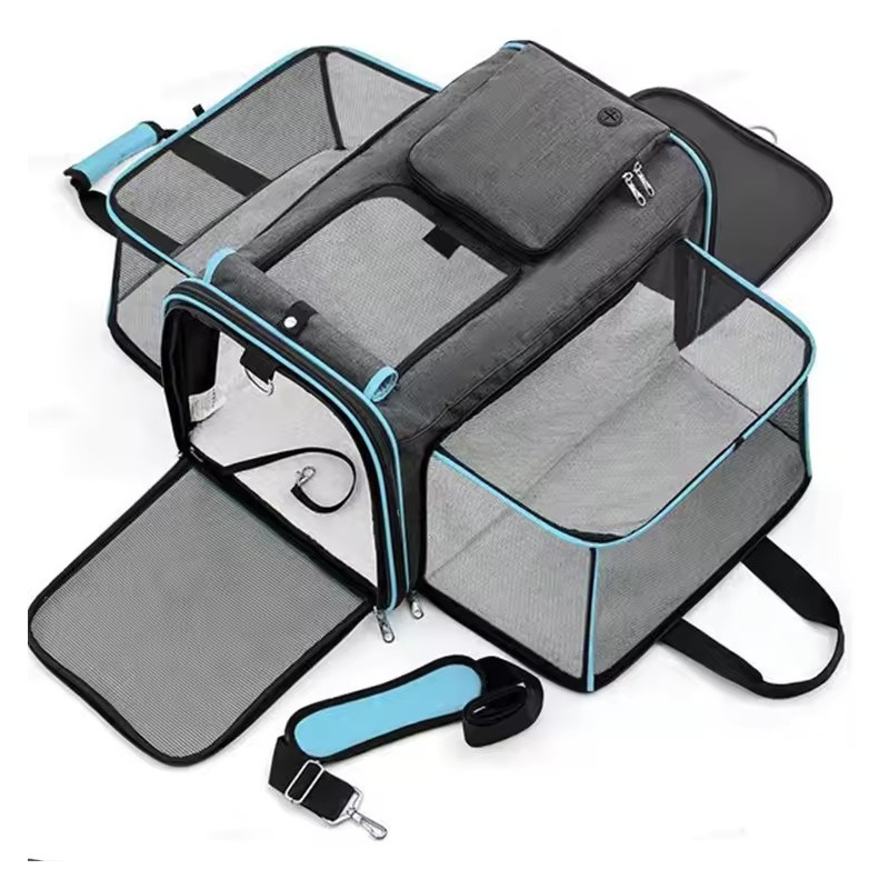 JTPAWS Foldable Expandable Soft-Sided Pet Carrier Bag for Cats &