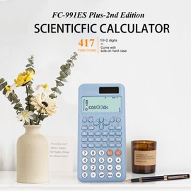 Scientific Calculator Compatible with FC-991ES Plus-2nd Edition Scientific Calculator with 417 Functions for Back to School Supplies Students Teachers Business Office Home, Blue