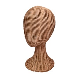 Perfeclan Mannequin Manikin Head Hat Display Holder Stand Lightweight Rattan Multipurpose Wig Head Hat Rack for Glasses Headsets Hats