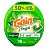 Gain Flings Laundry Detergent Pacs, 76 Count, Original Scent, with