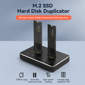 HotTopStar NVMe Clone Docking station, Dual Bay M.2 NVMe Enclosure, Dual-Bay SSD Docking Station for M.2 SSD M and M+B Key,One Key Copy Function,Tool-Free USB C to NVME Offline Clone Duplicators