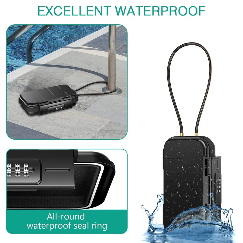 ORIA Portable Safe with Combination Code, Security Box, Outdoor Security