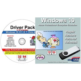 Computer Werx Compatible with/Replacement for Windows 10 Home, Professional, Education & Enterprise 32/64 Bit Repair, Install, Recover & Restore USB & Drivers