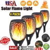 Claoner 4 PACK Flickering Solar Lights Flame Torch Outdoor Landscape