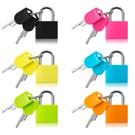 Suitcase Locks with Keys, 6 Pcs Small Padlocks Luggage Locks with Keys Travel Lock for Travel School Gym Luggage Bag