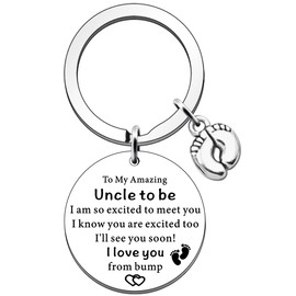 SDOFY Uncle to be Gifts for Him from Niece Nephew Uncle to be Keyring New Uncle Fathers Day