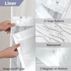 SSCRCUSLY 71x84 Inches White No Hook Grey Striped Shower Curtain