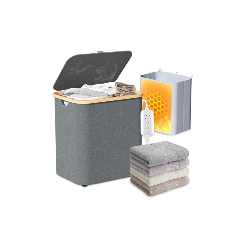 Towel Warmer & Laundry Basket 2-in-1, Foldable Towel Warmer for