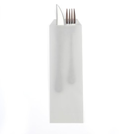 LOOKSGO 200 Pcs 3x10 Inches White Wax Paper Bag Cutlery Bags Silverware Bags for Party Bakery Treats Kitchen