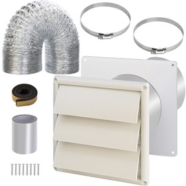 6" Dryer Vent Kit with Hose/Duct Connector/Wall Plate, Dryer Vent Hose Connector Wall Ducting Kit for Bathroom Ventilation Fans Exhaust,Ceiling Washer Air Circulation