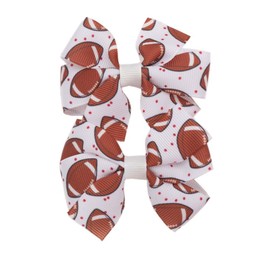 Football Hair Bow Clip Girls Sport Soccer Bow Hair Clip Infant Toddler Football Hair Bow Hair Accessories ZFJ48 (Rugby B)