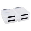 Guankan 6 Quart Shallow Storage Box with Lid, 4 Pack