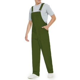 WORK IDEA Men's Bib Overalls,Men's Overalls Workwear Lightweight with Adjustable Straps and Pockets, Army Green, XL