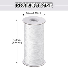Windyun 109.36 Yards Roman Blind Cord 1.8 mm Braided Lift Shade Cord and 12 Pieces Wood Blind Pull Cord Knobs for DIY Roman Blind, Curtain Craft (White)