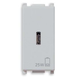 Vimar Plana 14292.C.25.SL 25W USB Power Supply for Electronic Devices, USB C Output, Power Delivery Technology