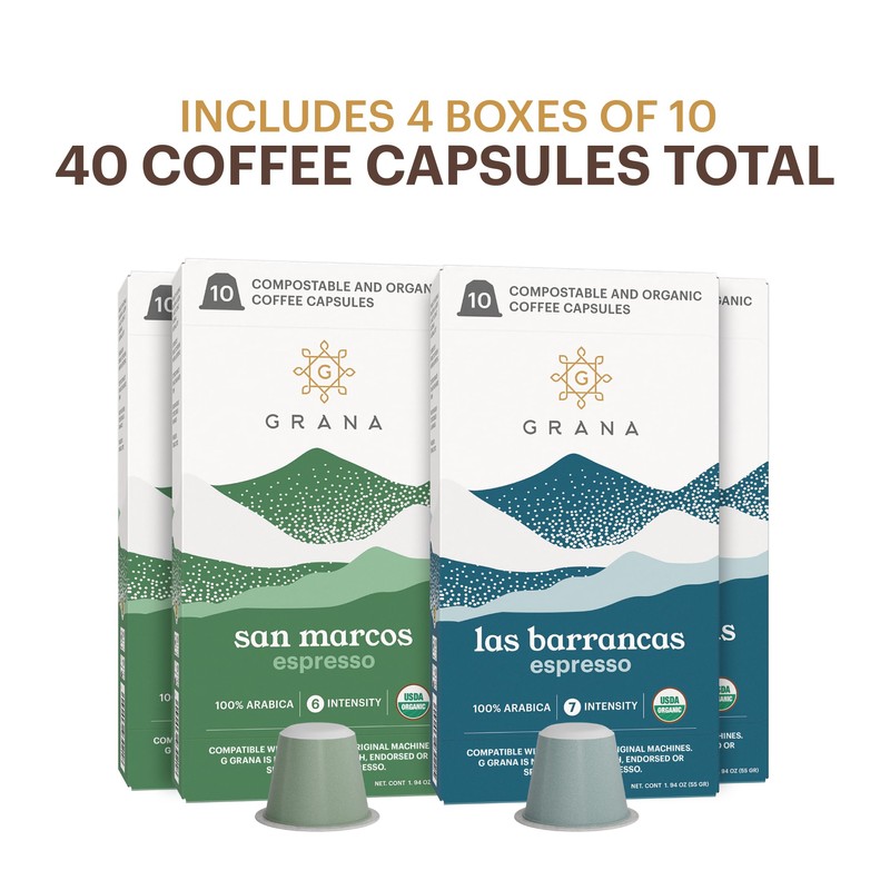 G GRANA Coffee Pods, Compatible with Nespresso OriginalLine, 40 Count,