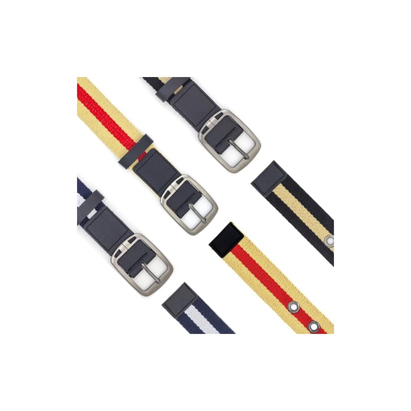 BAIHEHUA 3 pack Men's Casual Breathable Canvas Belt Men and