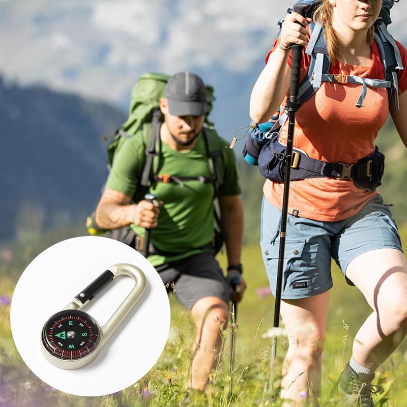 Carabiner with Thermometer, Compass, Portable, Great for Traveling and Climbing,