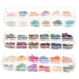 SAFIGLE 3 Boxes Ultra Thin Shell Flakes Nail Art Stickers of Irregular Glitter Patch Manicure Accessories for Women for DIY Nail Design Home Salon Use