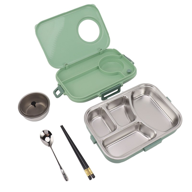 Bento Box 4 Compartments 1200ml 304 Stainless Steel Insulated with