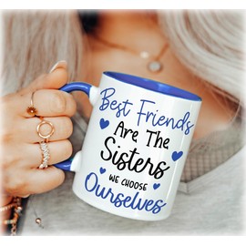 Best Friends are The Sisters We Choose Ourselves - Sentimental Friendship Gift for Women Best Friends Besties BFF Birthday Christmas Thank You Gift Friendaversary (Blue)