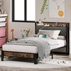LIKIMIO Twin Bed Frames, Storage Headboard with Charging Station, Solid