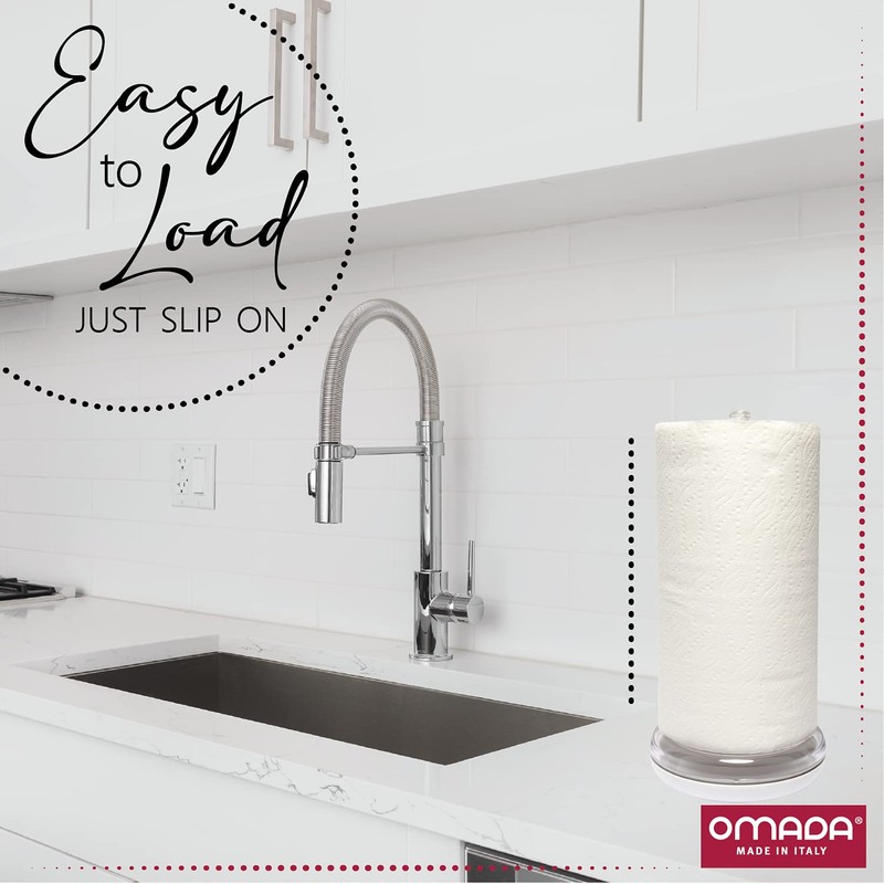 Omada Acrylic Paper Towel Holder: Standing Paper Towel Holder for