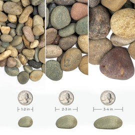 VINICS 40lbs Large River Rocks for Landscaping, 2-3 Inch Natural Unpolished Bulk Pebbles, Hand-Picked Premium Stones for Garden Design Fish Tank, Flower Pots, Pathways and Backyard, Mixed Color