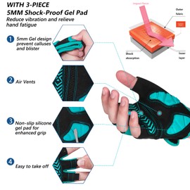 MOREOK Cycling Gloves Bike Gloves for Men/Women-[5MM Gel Pad] Half Finger Bicycle Biking Gloves for Cycling/Weight Lifting/Gym/Motorcycle/Outdoor Sports-098-Blue-XXL