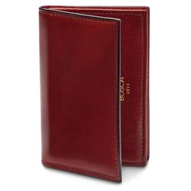 Bosca Men's Wallet, Old Leather Full Gusset 2-Pocket Card Case Wallet with I.D. Window, Dark Brown