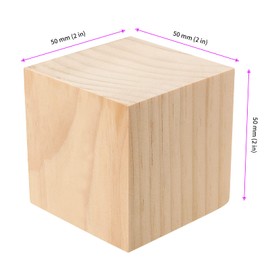 JEUIHAU 60 Pieces 2 Inch Wooden Cubes, Unfinished Wood Blocks, Natural Blank Wood Square Blocks for Painting, Puzzle Making, Decorating, Crafts and DIY Projects