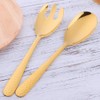 BISDARUN Gold 2 Piece Salad Servers Salad Serving Set Stainless