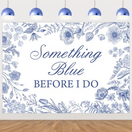Balterever Something Blue Before I Do Bridal Shower Backdrop 7*5ft Something Blue Bridal Shower Decorations Floral Something Blue Before I Do Banner for Bachelorette Engagement Wedding Party Supplies