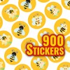 900 Mini Buzzing Bees Dot 10mm Spot Reward Stickers for